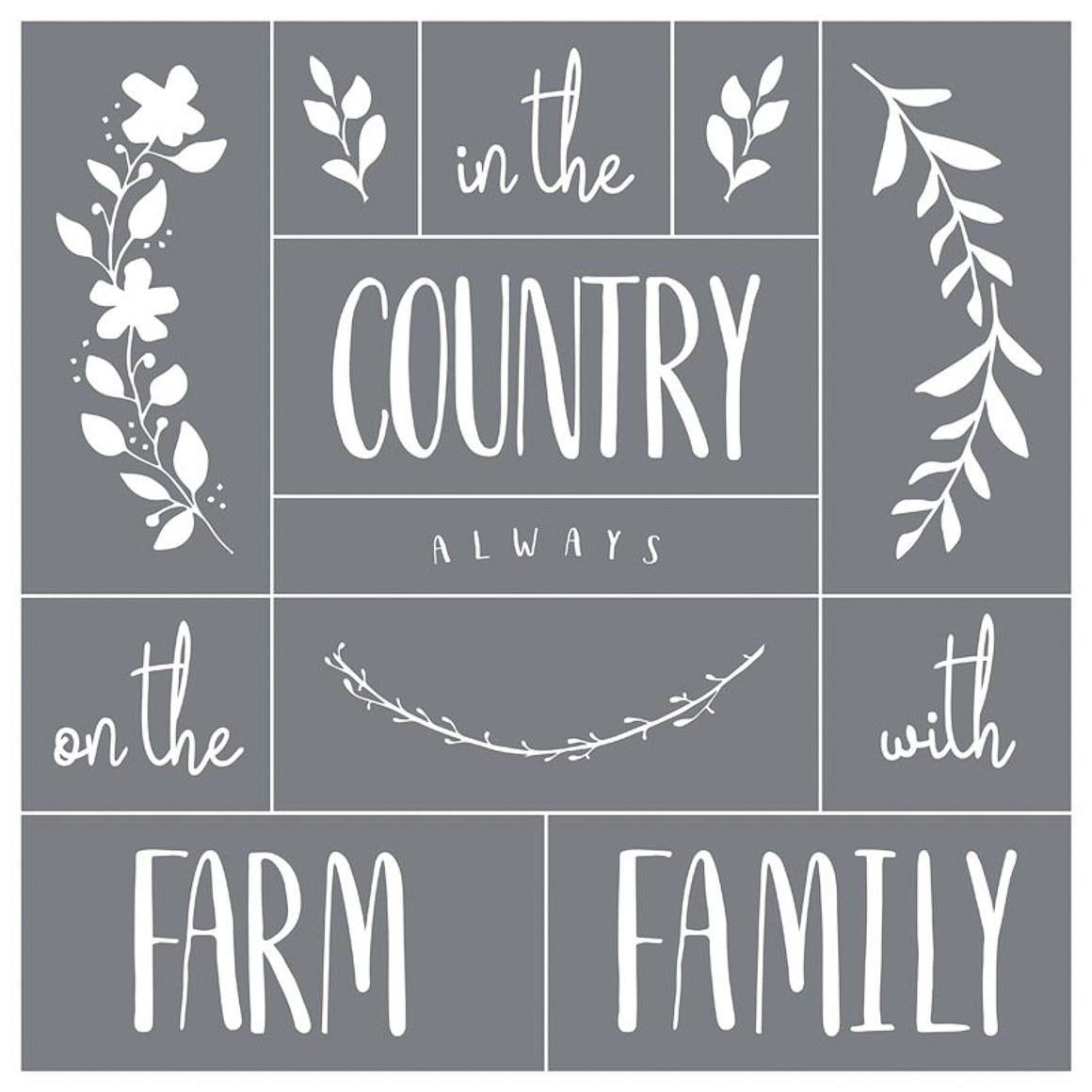 Wreath Trio Country - Mesh Stencil 12x12