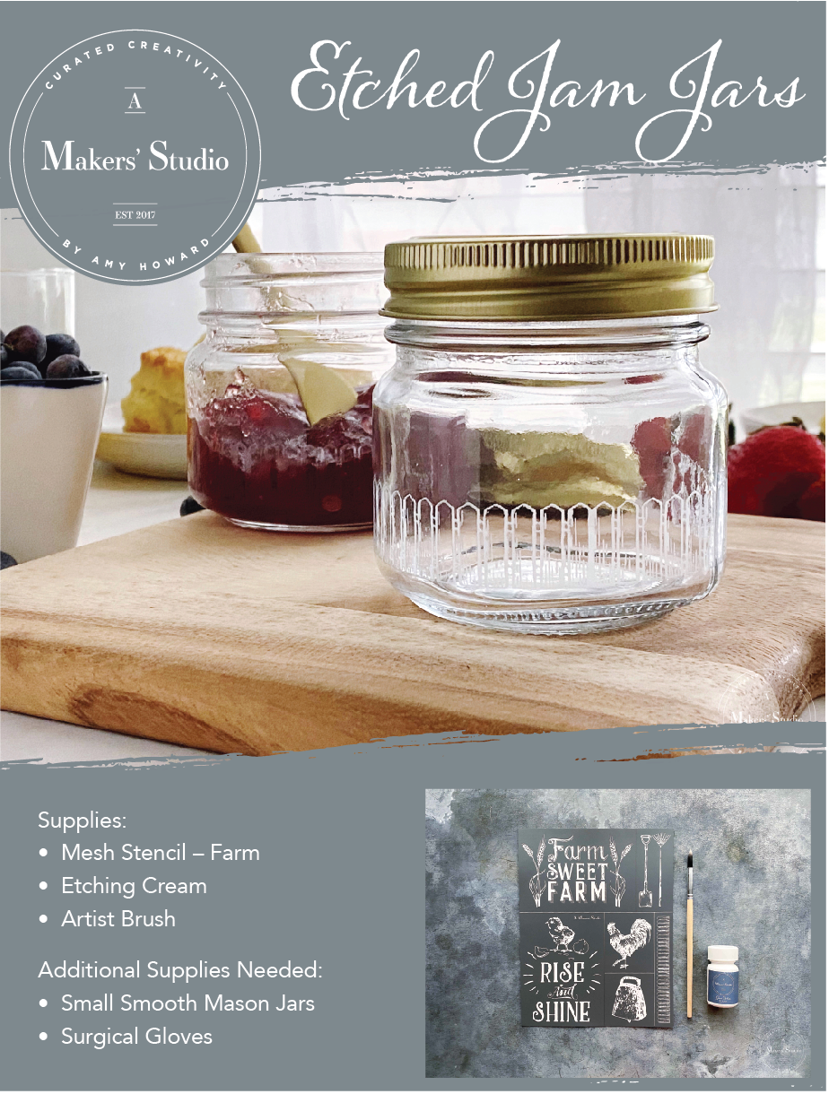 Etched Jam Jars