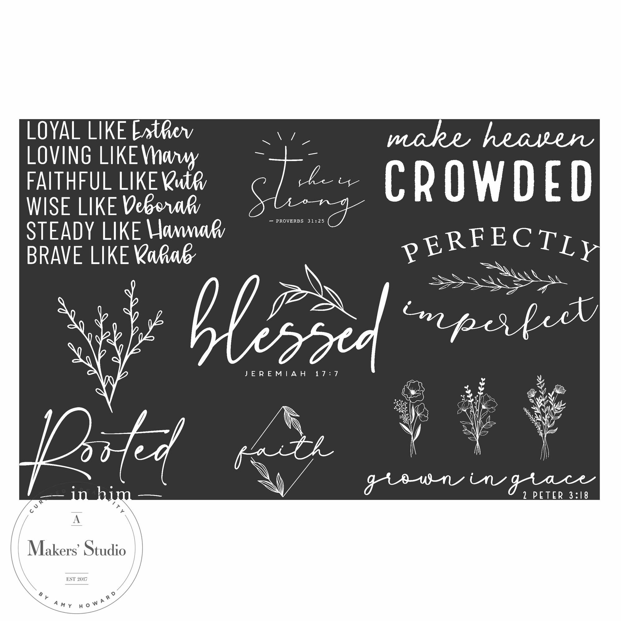 Floral Faith - Mesh Stencil 12x18