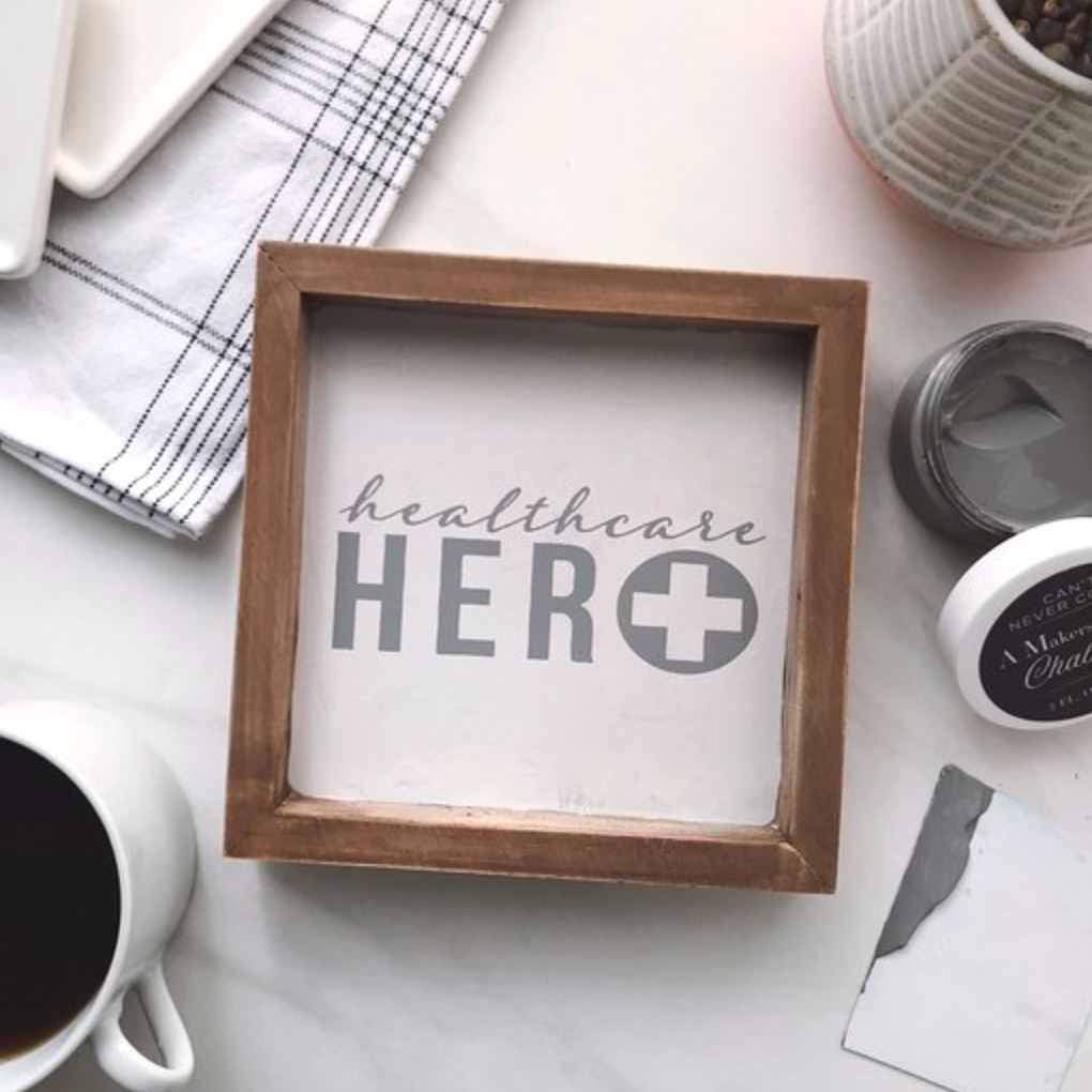 Real Heroes Wear Scrubs - Mesh Stencil 8.5x11