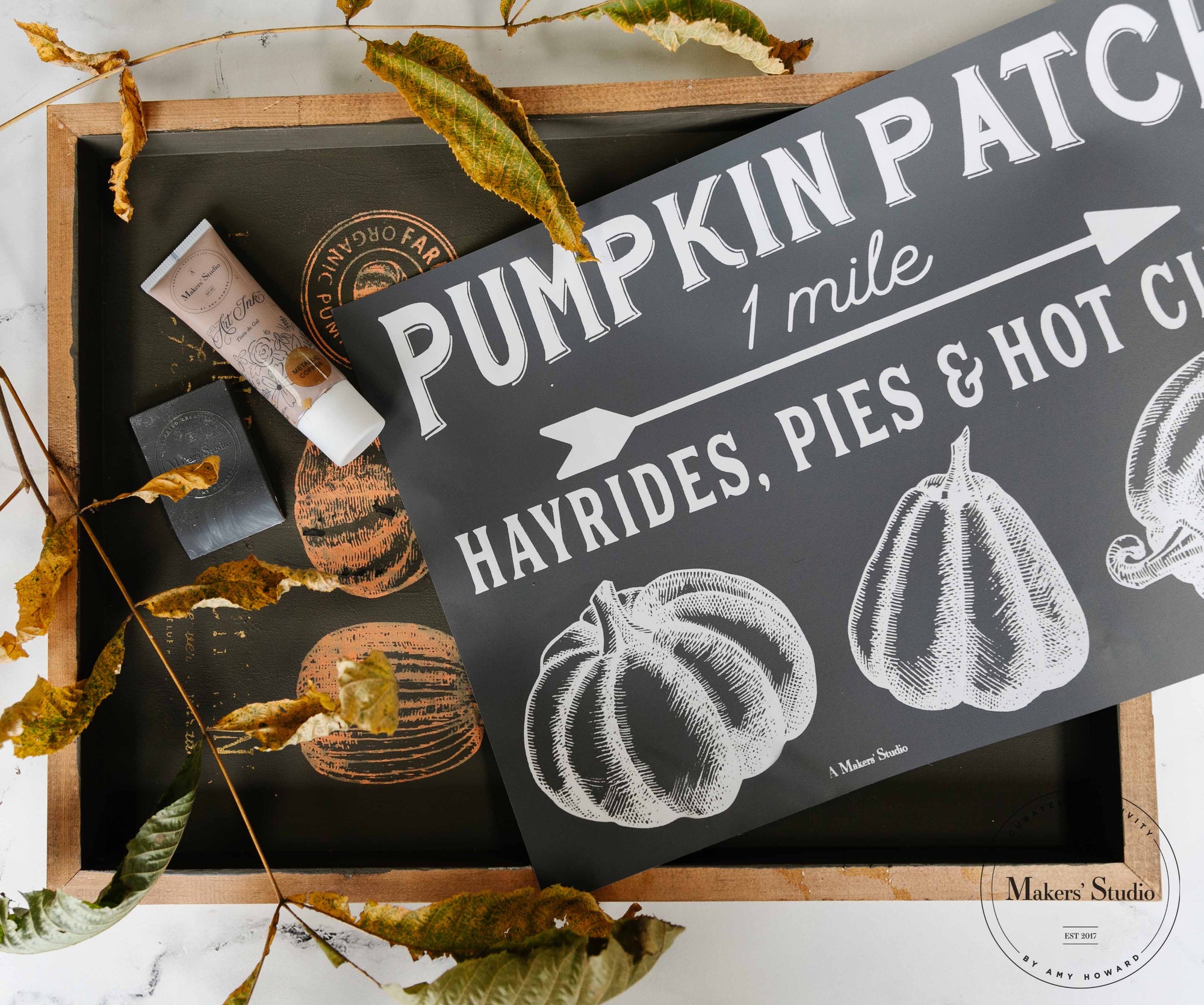 Pumpkins Ahead - Mesh Stencil 12x18