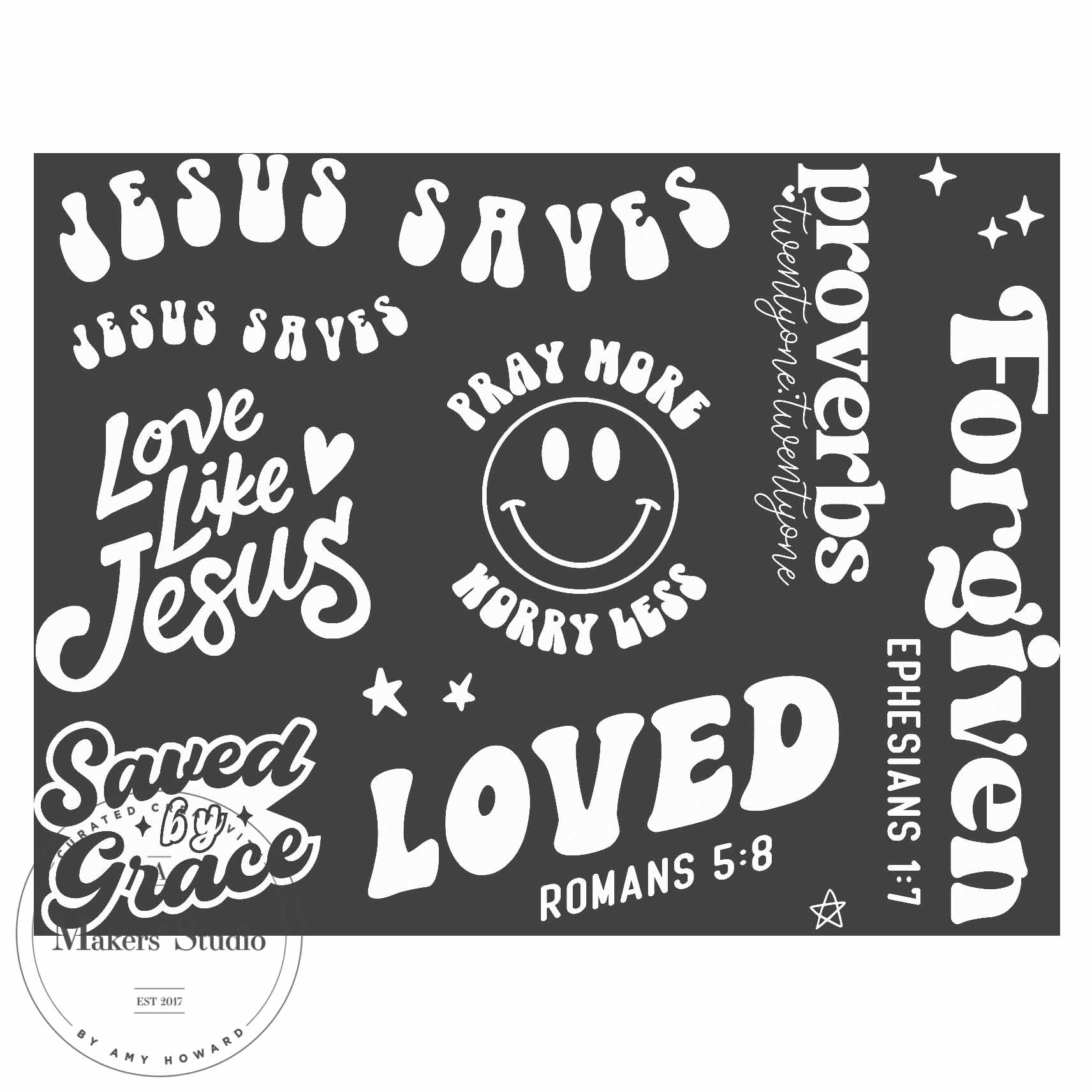 Retro Faith - Mesh Stencil 8.5x11