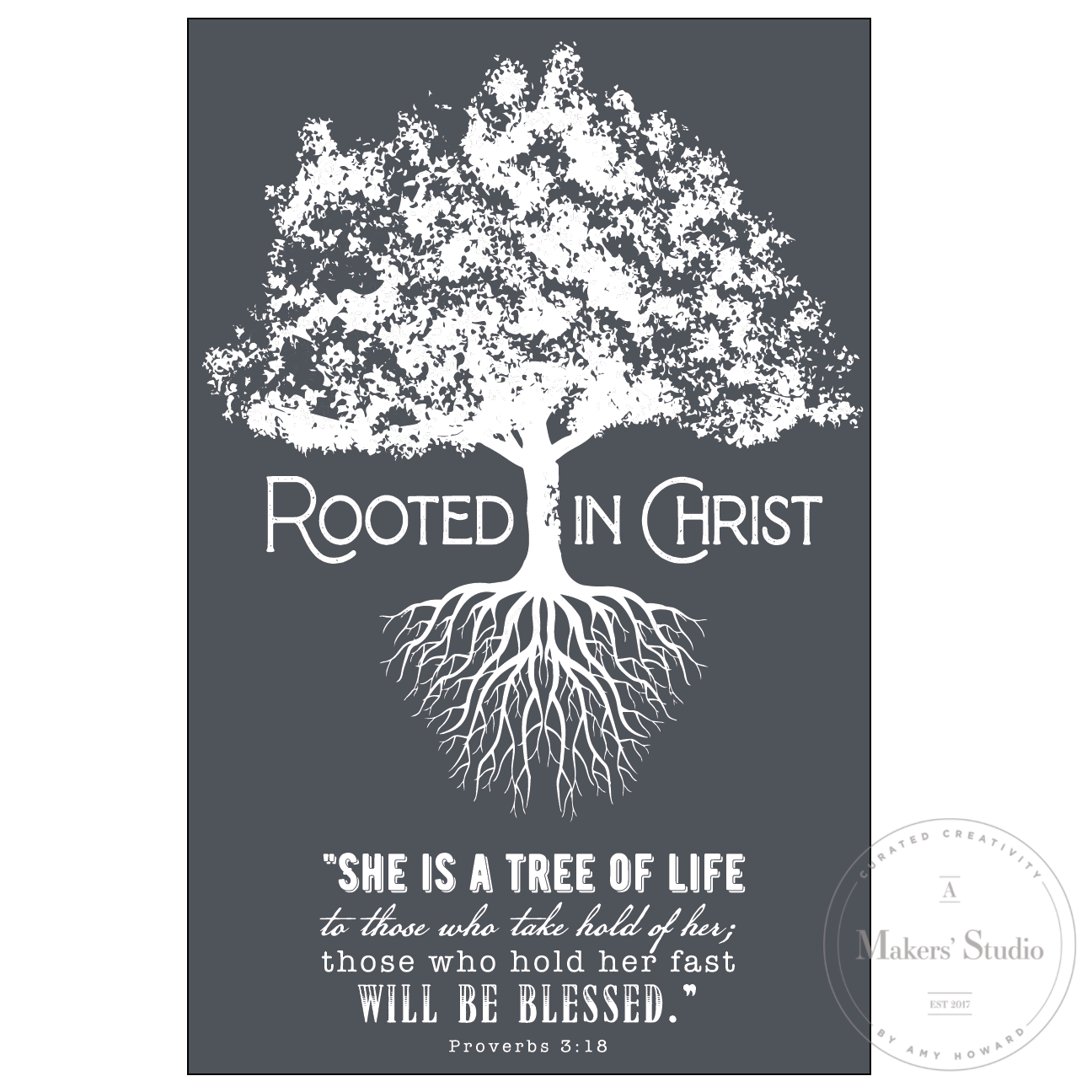 Rooted in Christ - Mesh Stencil 5.5x8.5