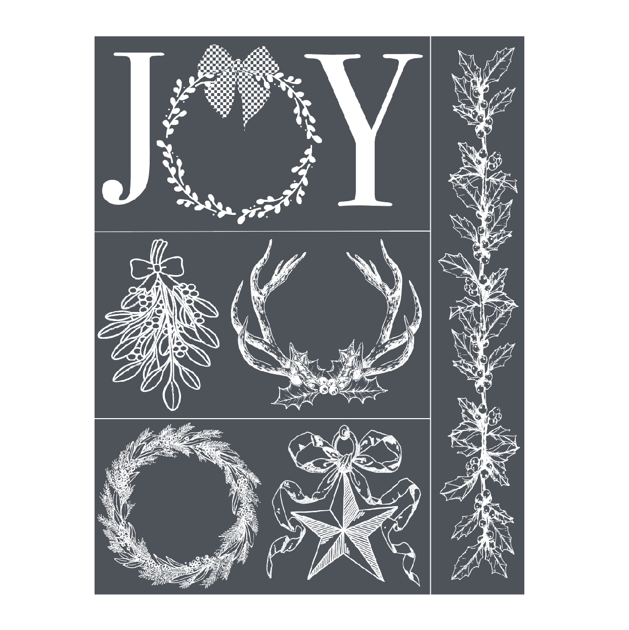 Holiday Joy - Mesh Stencil 8.5x11