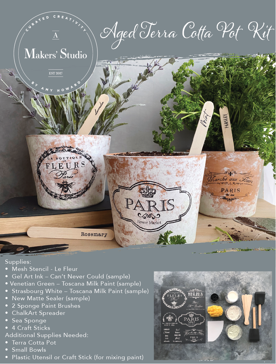 Maker Class - Aged Terra Cotta Pot Kit