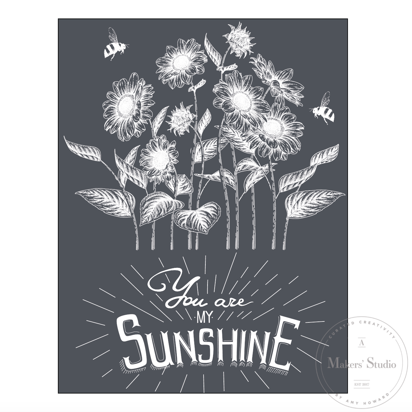 You are My Sunshine - Mesh Stencil 8.5x11